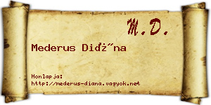 Mederus Diána névjegykártya