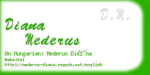 diana mederus business card